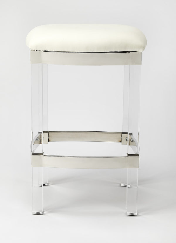 Butler Specialty Jordan Acrylic & White Leather Counter Stool 5322411
