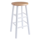 Winsome Wood Huxton 2-Piece Counter Stools, 24", Natural & White 53224-WINSOMEWOOD
