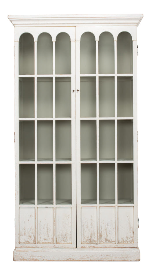 Glass Bookcase - Whitewash