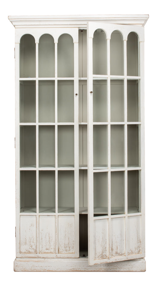 Glass Bookcase - Whitewash