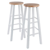 Element Bar Stools, 2-Piece Set, Natural & White