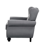 Hannes Transitional Sofa with 2 Pillows Gray Fabric (HE-5 Linen Like) 53280-ACME