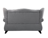 Hannes Transitional Loveseat with 2 Pillows Gray Fabric (HE-5 Linen Like) 53281-ACME