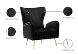 Opera Velvet / Engineered Wood / Stainless Steel / Foam Contemporary Black Velvet Accent Chair - 29" W x 34.5" D x 39" H