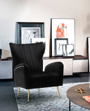 Opera Velvet / Engineered Wood / Stainless Steel / Foam Contemporary Black Velvet Accent Chair - 29" W x 34.5" D x 39" H