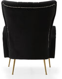 Opera Velvet / Engineered Wood / Stainless Steel / Foam Contemporary Black Velvet Accent Chair - 29" W x 34.5" D x 39" H