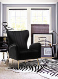 Opera Velvet / Engineered Wood / Stainless Steel / Foam Contemporary Black Velvet Accent Chair - 29" W x 34.5" D x 39" H