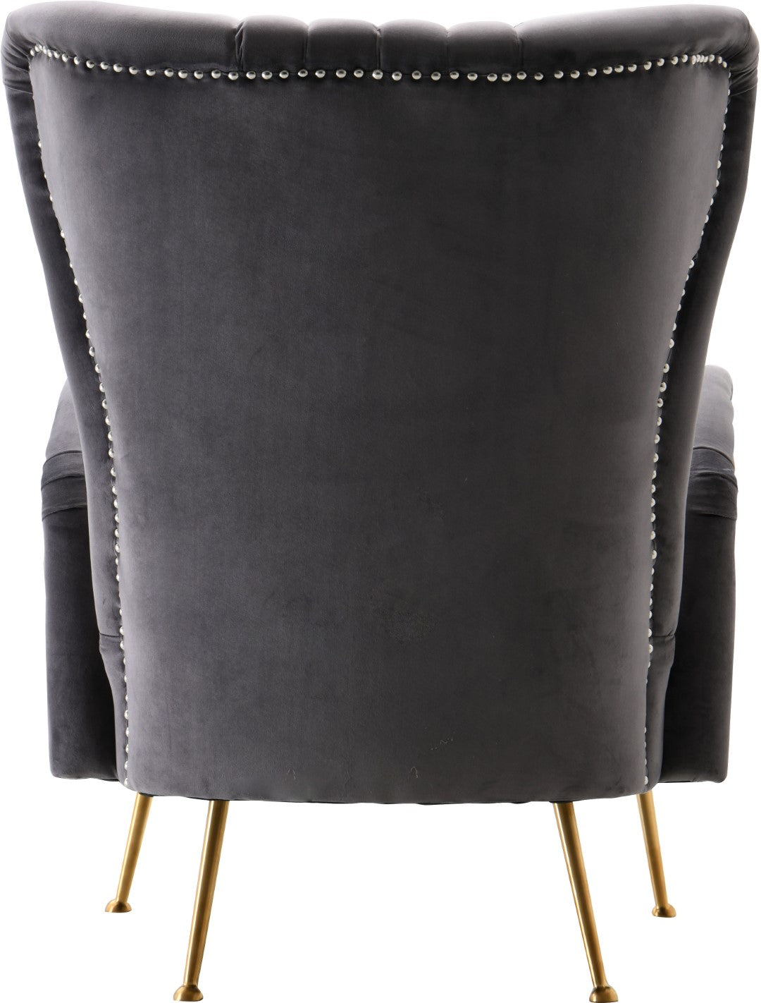 Opera Gray Velvet Accent Chair - Thumbnail 5