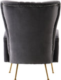 Opera Velvet / Engineered Wood / Stainless Steel / Foam Contemporary Grey Velvet Accent Chair - 29" W x 34.5" D x 39" H