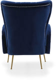 Opera Velvet / Engineered Wood / Stainless Steel / Foam Contemporary Navy Velvet Accent Chair - 29" W x 34.5" D x 39" H