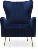 Opera Velvet / Engineered Wood / Stainless Steel / Foam Contemporary Navy Velvet Accent Chair - 29" W x 34.5" D x 39" H