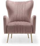 Opera Velvet / Engineered Wood / Stainless Steel / Foam Contemporary Pink Velvet Accent Chair - 29" W x 34.5" D x 39" H