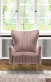 Opera Velvet / Engineered Wood / Stainless Steel / Foam Contemporary Pink Velvet Accent Chair - 29" W x 34.5" D x 39" H