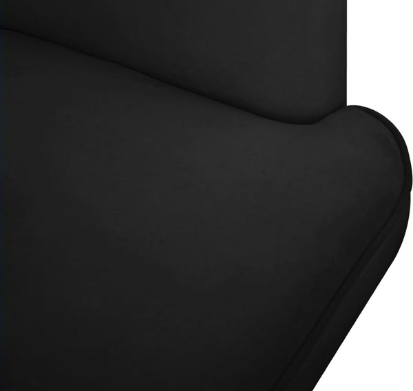 Rays Velvet / Engineered Wood / Iron / Foam Contemporary Black Velvet Accent Chair - 27" W x 28.5" D x 30" H