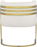 Rays Velvet / Engineered Wood / Iron / Foam Contemporary Cream Velvet Accent Chair - 27" W x 28.5" D x 30" H