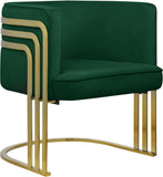 Rays Velvet / Engineered Wood / Iron / Foam Contemporary Green Velvet Accent Chair - 27" W x 28.5" D x 30" H