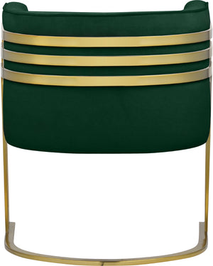 Rays Velvet / Engineered Wood / Iron / Foam Contemporary Green Velvet Accent Chair - 27" W x 28.5" D x 30" H