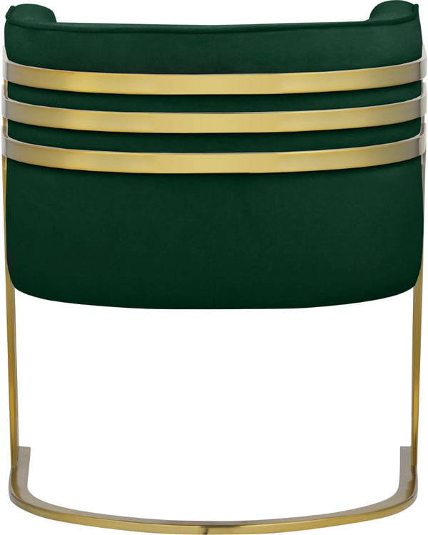 Rays Velvet / Engineered Wood / Iron / Foam Contemporary Green Velvet Accent Chair - 27" W x 28.5" D x 30" H