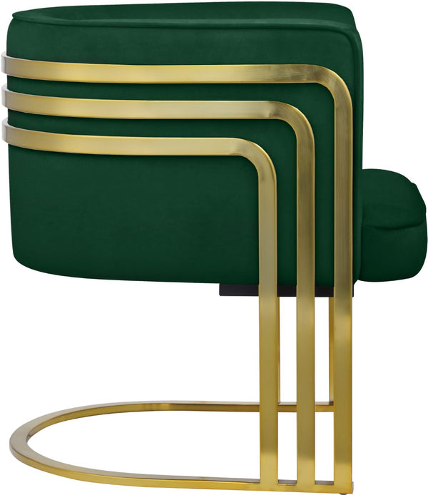 Rays Velvet / Engineered Wood / Iron / Foam Contemporary Green Velvet Accent Chair - 27" W x 28.5" D x 30" H