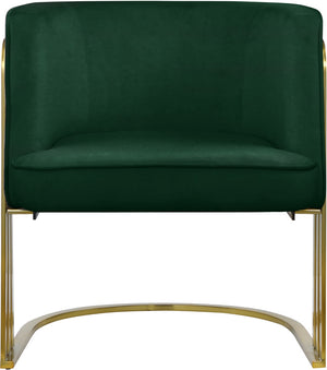 Rays Velvet / Engineered Wood / Iron / Foam Contemporary Green Velvet Accent Chair - 27" W x 28.5" D x 30" H