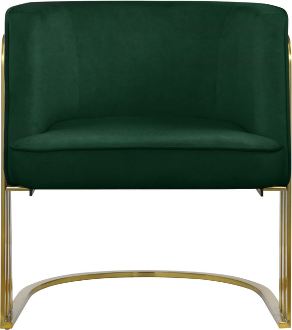 Rays Velvet / Engineered Wood / Iron / Foam Contemporary Green Velvet Accent Chair - 27" W x 28.5" D x 30" H