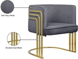 Rays Velvet / Engineered Wood / Iron / Foam Contemporary Grey Velvet Accent Chair - 27" W x 28.5" D x 30" H