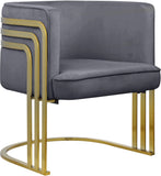 Rays Velvet / Engineered Wood / Iron / Foam Contemporary Grey Velvet Accent Chair - 27" W x 28.5" D x 30" H