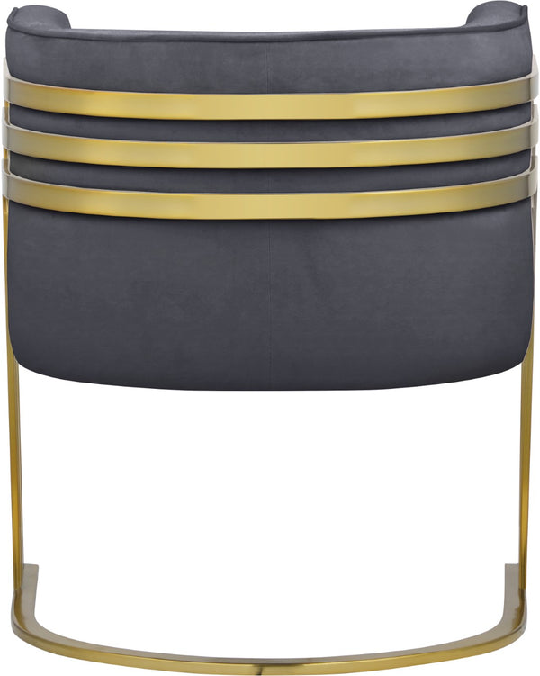 Rays Velvet / Engineered Wood / Iron / Foam Contemporary Grey Velvet Accent Chair - 27" W x 28.5" D x 30" H