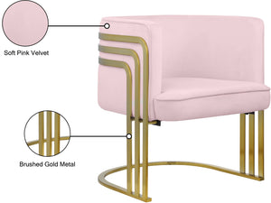 Rays Velvet / Engineered Wood / Iron / Foam Contemporary Pink Velvet Accent Chair - 27" W x 28.5" D x 30" H