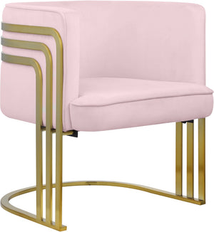 Rays Velvet / Engineered Wood / Iron / Foam Contemporary Pink Velvet Accent Chair - 27" W x 28.5" D x 30" H