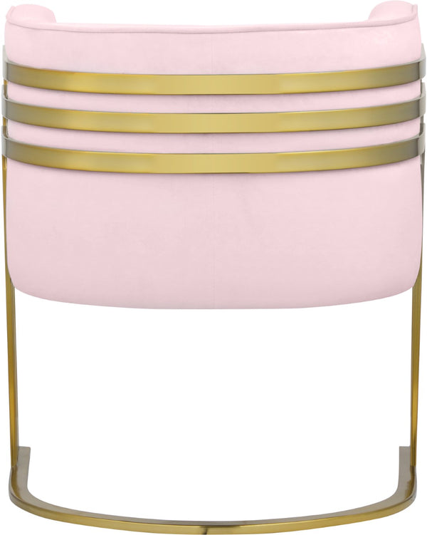 Rays Velvet / Engineered Wood / Iron / Foam Contemporary Pink Velvet Accent Chair - 27" W x 28.5" D x 30" H
