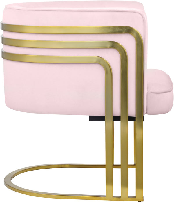 Rays Velvet / Engineered Wood / Iron / Foam Contemporary Pink Velvet Accent Chair - 27" W x 28.5" D x 30" H