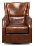 Baker Swivel Arm Chair, Vintage Cigar