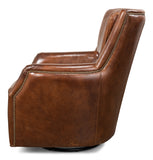 Baker Swivel Arm Chair, Vintage Cigar