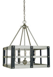 5-Light Satin Pewter/Matte Black Metro Artisan Dining Chandelier