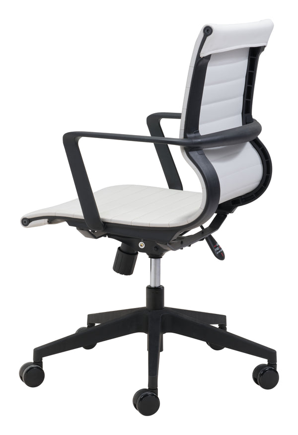 Zuo Modern Stacy 100% Polyurethane, Steel, Nylon Modern Commercial Grade Office Chair White, Black 100% Polyurethane, Steel, Nylon