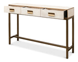 Shagreen Console Table, Osprey White