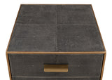 Shagreen 3 Drawer Side Table, Ant. Grey