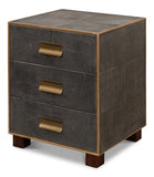 Shagreen 3 Drawer Side Table, Ant. Grey