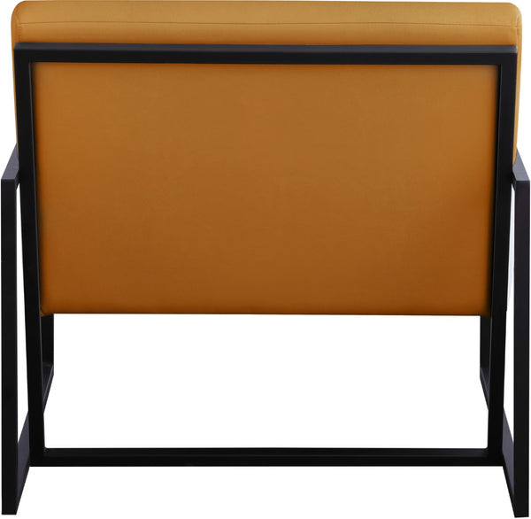 Industry Faux Leather / Iron / Engineered Wood / Foam Contemporary Cognac Faux Leather Accent Chair - 28" W x 32" D x 27.5" H