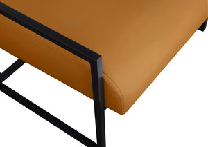 Industry Faux Leather / Iron / Engineered Wood / Foam Contemporary Cognac Faux Leather Accent Chair - 28" W x 32" D x 27.5" H