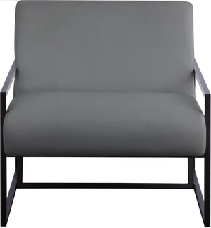 Industry Faux Leather / Iron / Engineered Wood / Foam Contemporary Grey Faux Leather Accent Chair - 28" W x 32" D x 27.5" H