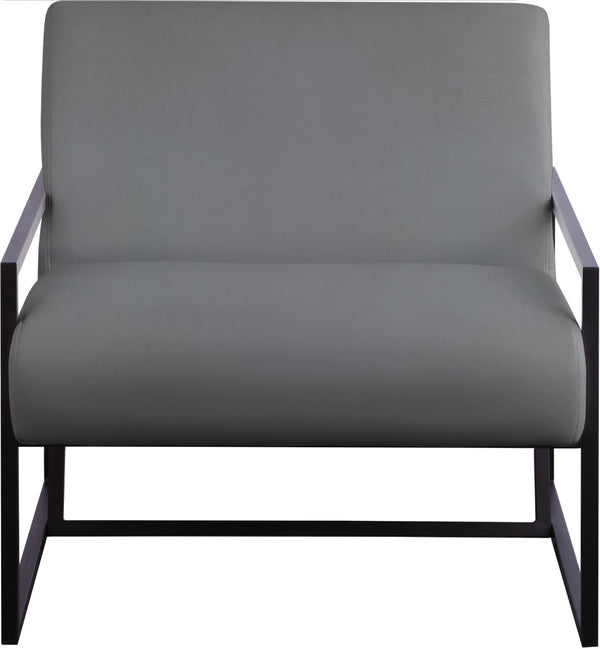 Industry Faux Leather / Iron / Engineered Wood / Foam Contemporary Grey Faux Leather Accent Chair - 28" W x 32" D x 27.5" H
