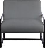 Industry Faux Leather / Iron / Engineered Wood / Foam Contemporary Grey Faux Leather Accent Chair - 28" W x 32" D x 27.5" H