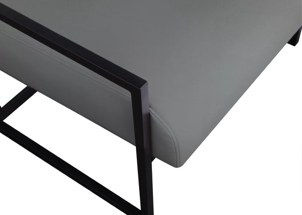 Industry Faux Leather / Iron / Engineered Wood / Foam Contemporary Grey Faux Leather Accent Chair - 28" W x 32" D x 27.5" H