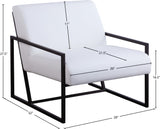 Industry Faux Leather / Iron / Engineered Wood / Foam Contemporary White Faux Leather Accent Chair - 28" W x 32" D x 27.5" H