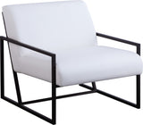 Industry Faux Leather / Iron / Engineered Wood / Foam Contemporary White Faux Leather Accent Chair - 28" W x 32" D x 27.5" H