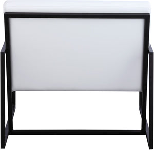 Industry Faux Leather / Iron / Engineered Wood / Foam Contemporary White Faux Leather Accent Chair - 28" W x 32" D x 27.5" H