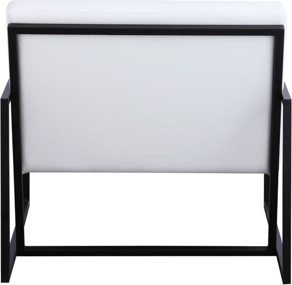 Industry Faux Leather / Iron / Engineered Wood / Foam Contemporary White Faux Leather Accent Chair - 28" W x 32" D x 27.5" H