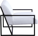 Industry Faux Leather / Iron / Engineered Wood / Foam Contemporary White Faux Leather Accent Chair - 28" W x 32" D x 27.5" H